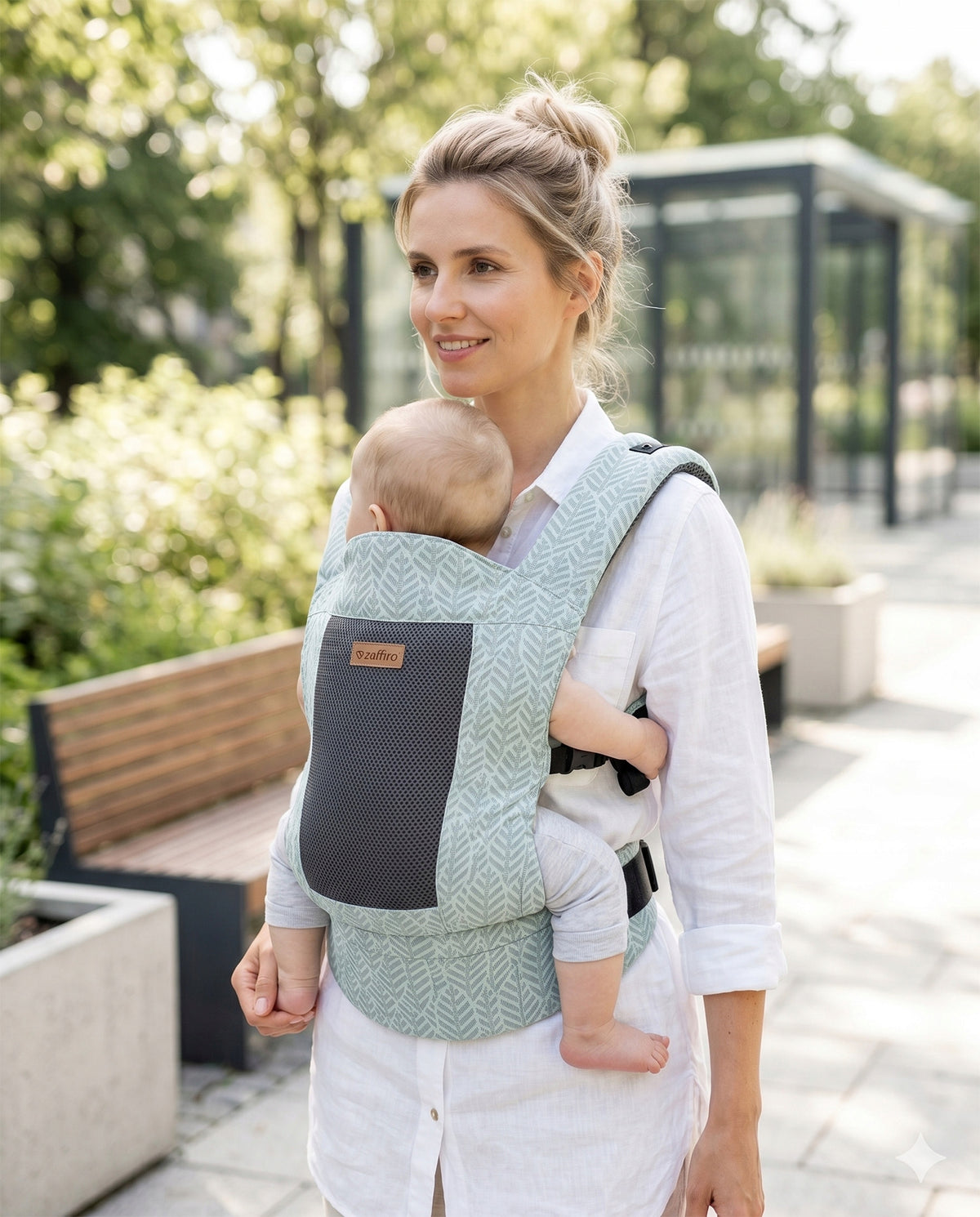 BABY CARRIER ERGONOMIC ADJUSTABLE CARRIER CITY AIR ZAFFIRO MINT Brand Zaffiro