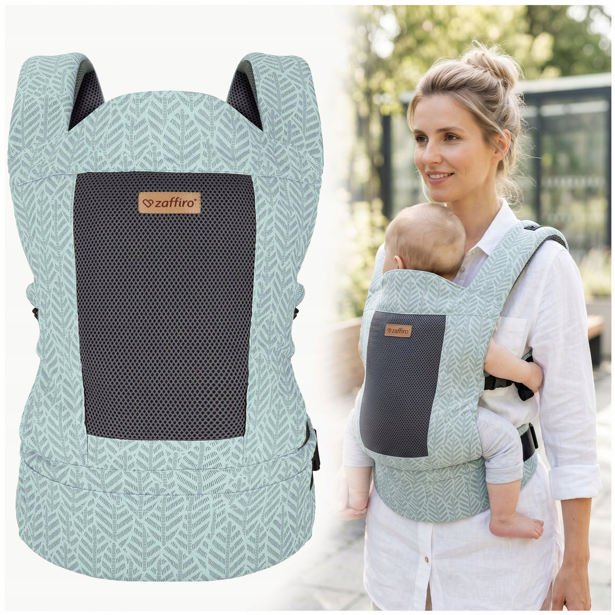 BABY CARRIER ERGONOMIC ADJUSTABLE CARRIER CITY AIR ZAFFIRO MINT