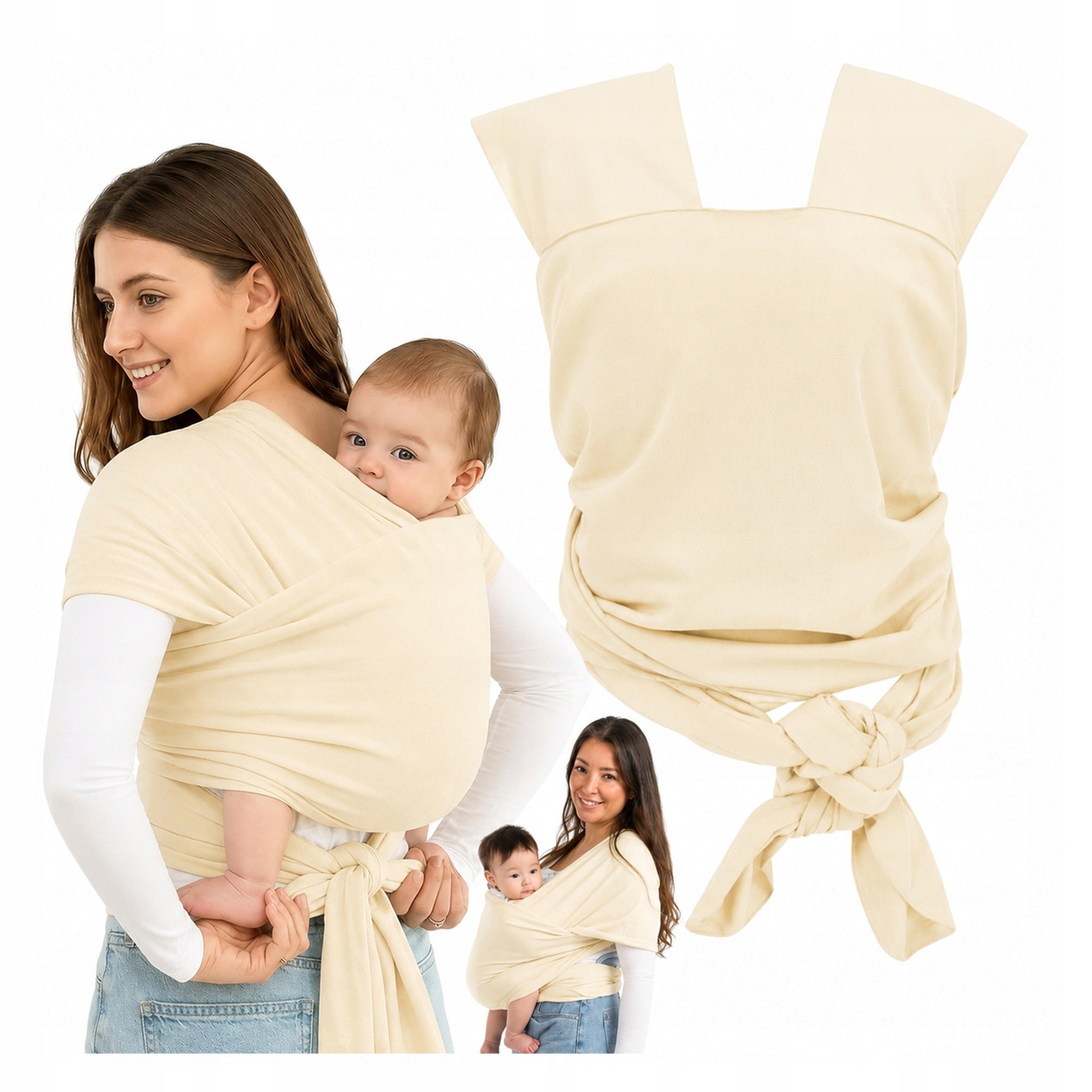 BABY CARRIER SCARF 20 KG ELASTIC BEIGE Packaging status original