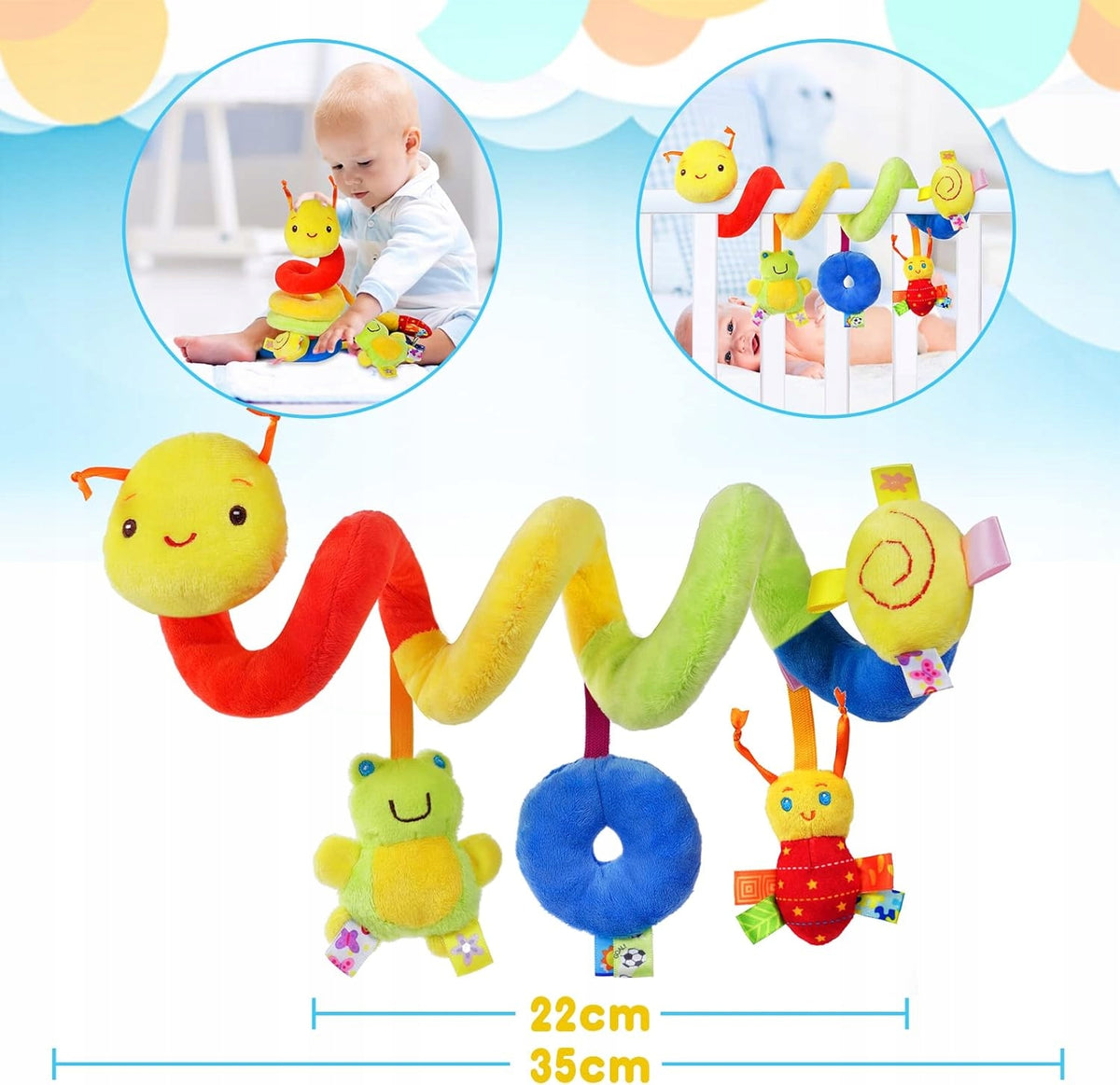 BABY CARRIER STROLLER TOY WRAPPED SENSORY GIFT Color multicolor