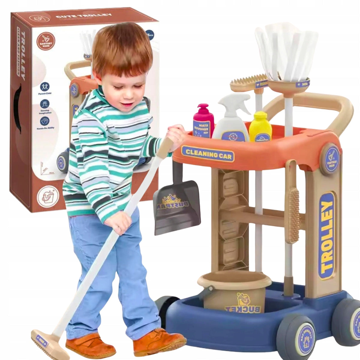 BABY CLEANING KIT STROLLER BROOM BUCKET ACCESSORIES MOP 10in1