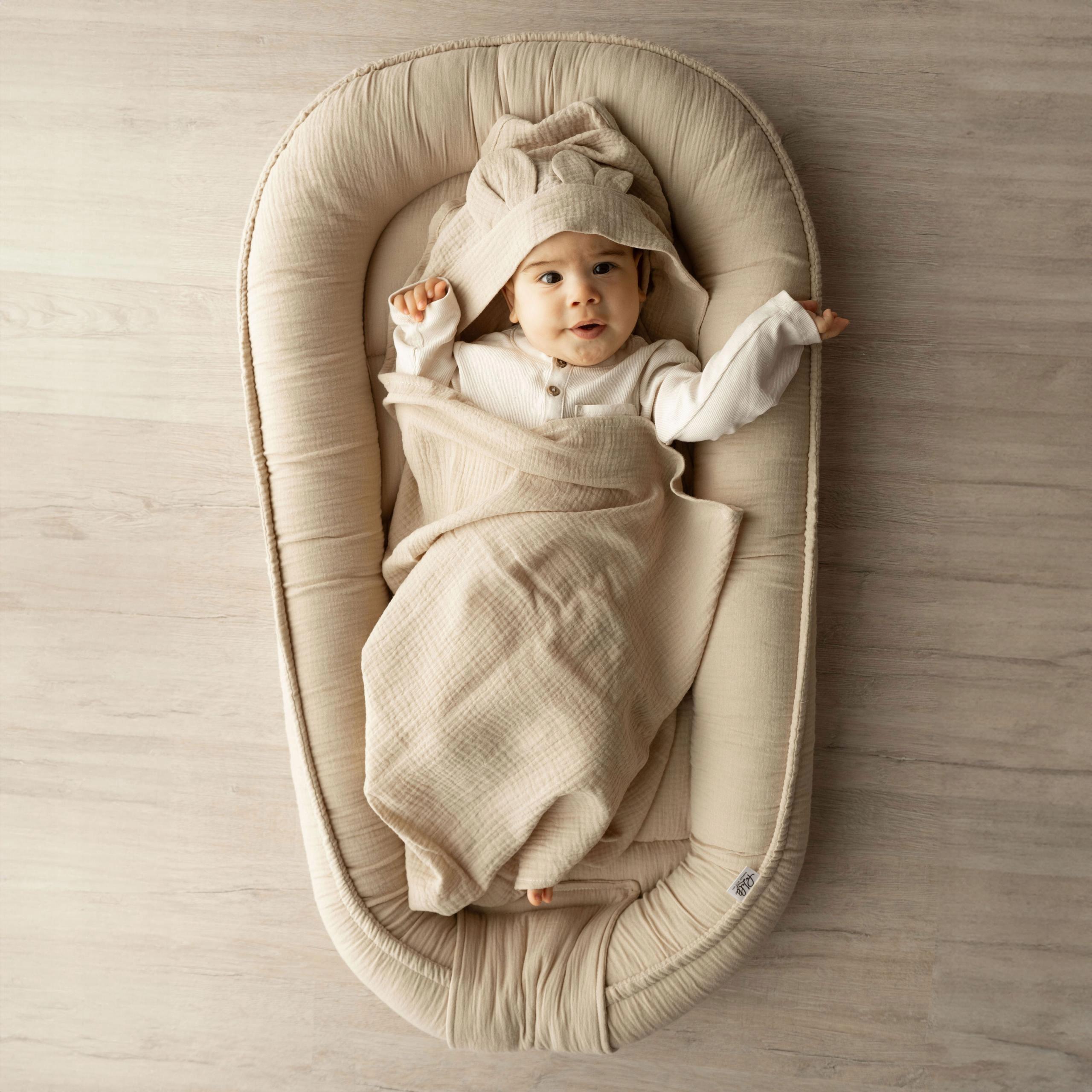 BABY COCOON PALULLI PREMIUM 100X60 CM MUSLIN BEIGE OEKO-TEX