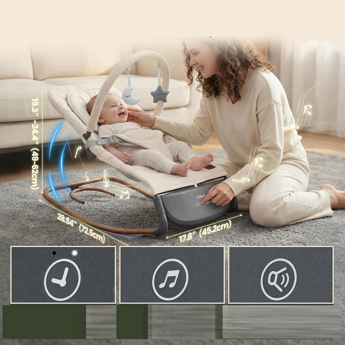 BABY COUCH ROCKER COT CRADLE VIBRATIONS Lullabies toys Brand no brand