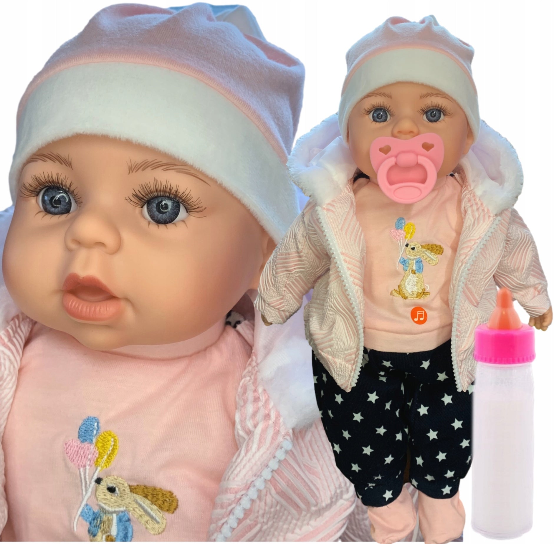 BABY DOLL SINGS PACIFIER BORN LIKE A LIVING BOBAS BABY