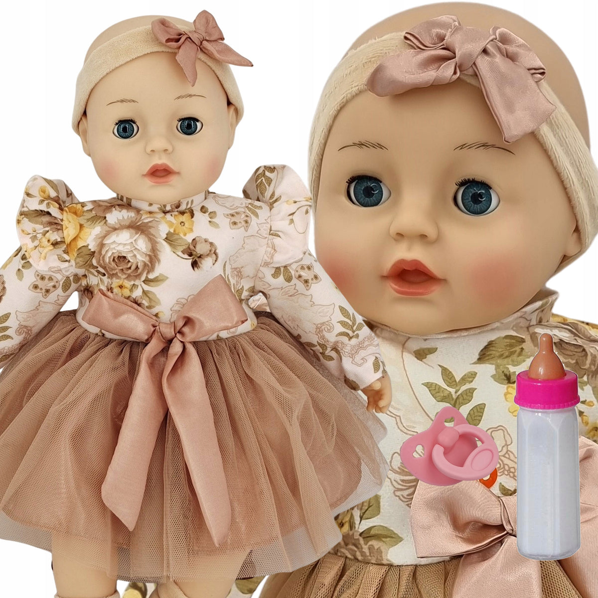 BABY DOLL SPEAKS AND SINGS in Polish CLOSES EYES 45CM+DRAGON+BOTTLE_640 EAN (GTIN) 5906058000953