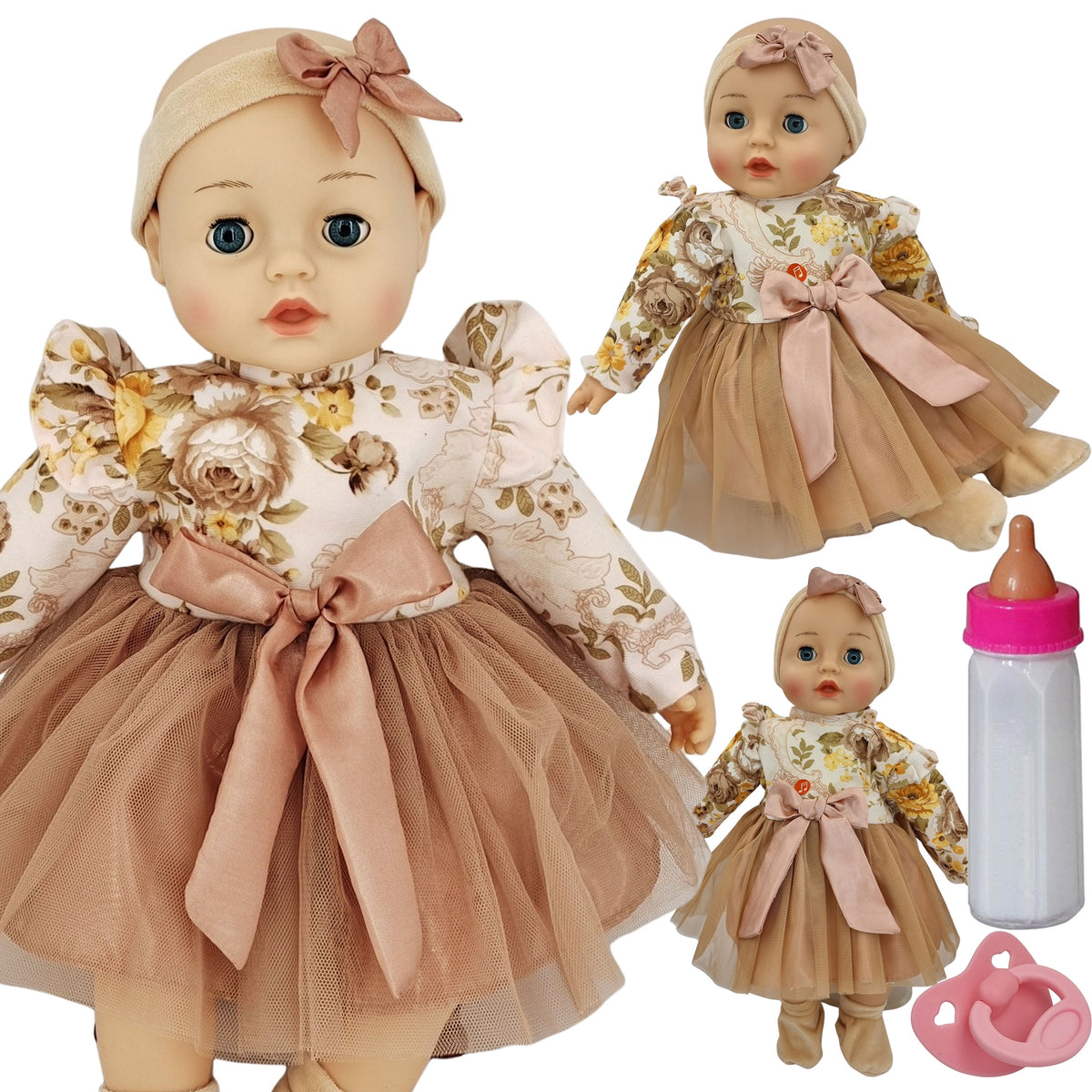 BABY DOLL SPEAKS AND SINGS in Polish CLOSES EYES 45CM+DRAGON+BOTTLE_640