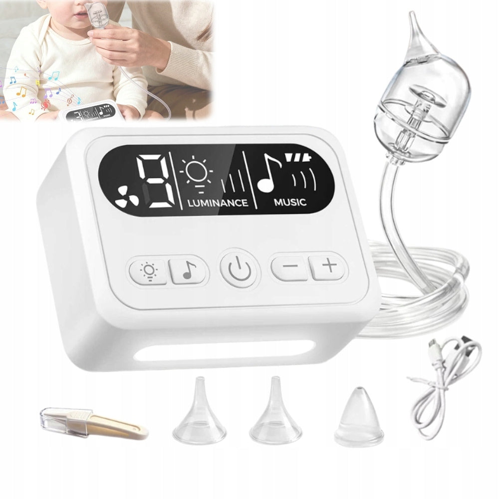 BABY ELECTRIC NASAL ASPIRATOR QUIET LCD, 9 MODES, 3 TIPS