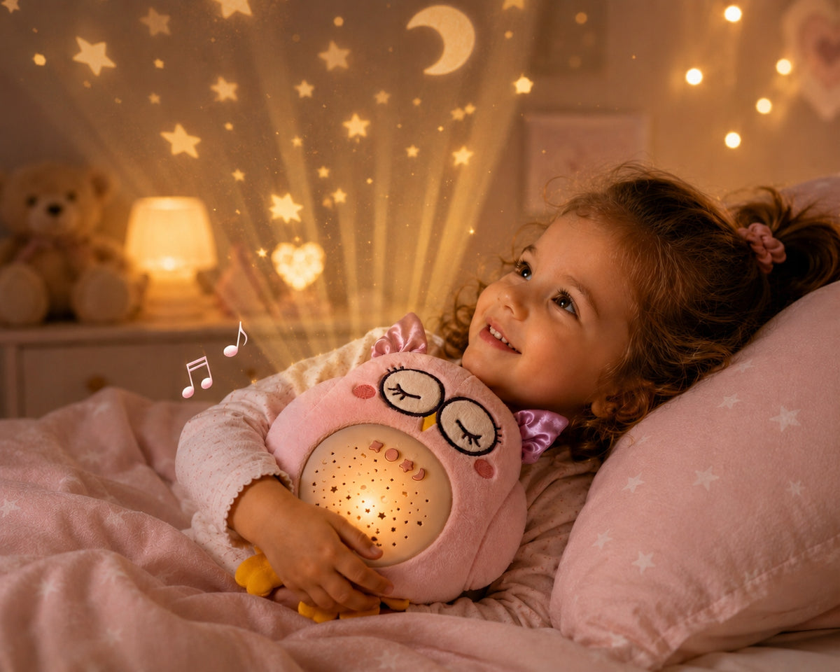 BABY GIFT CUDDLY TOY WITH MELODIES AND STAR PROJECTOR OWL Manufacturer code NO.SL88017