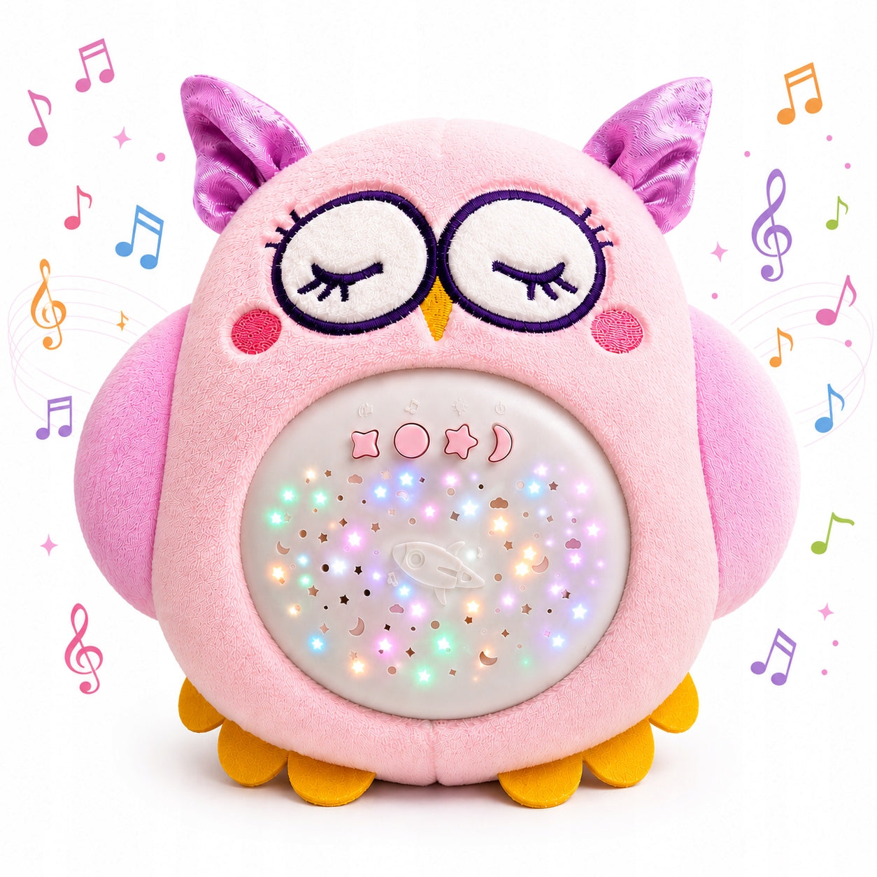 BABY GIFT CUDDLY TOY WITH MELODIES AND STAR PROJECTOR OWL