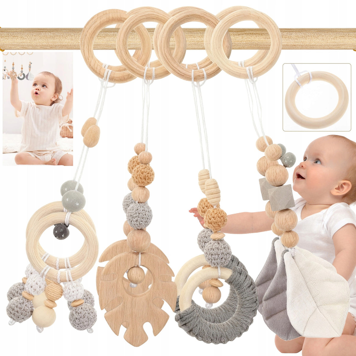 BABY GYM PENDANTS EDUCATIONAL STAND 4 PCS. HIGH QUALITY FOR GIFT