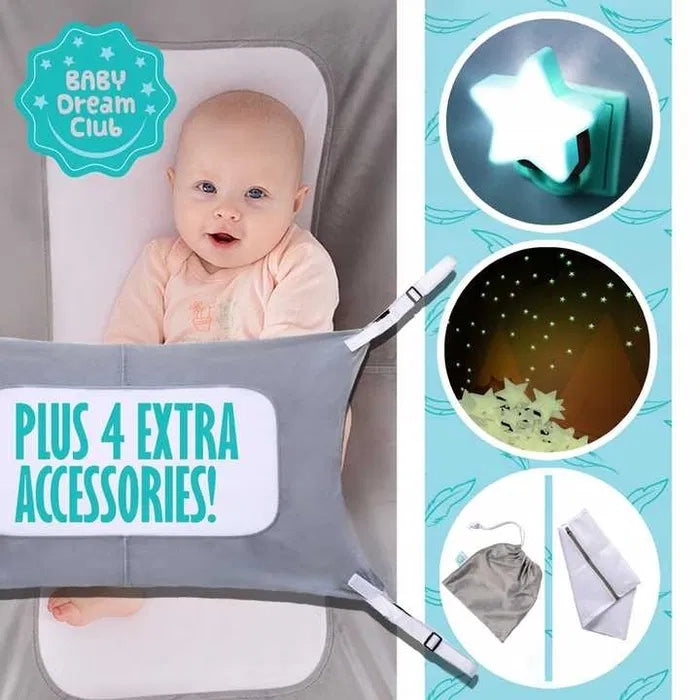 BABY HAMMOCK FOR BED SUN LOUNGER COT + NIGHT LIGHT US STARS Packaging status original