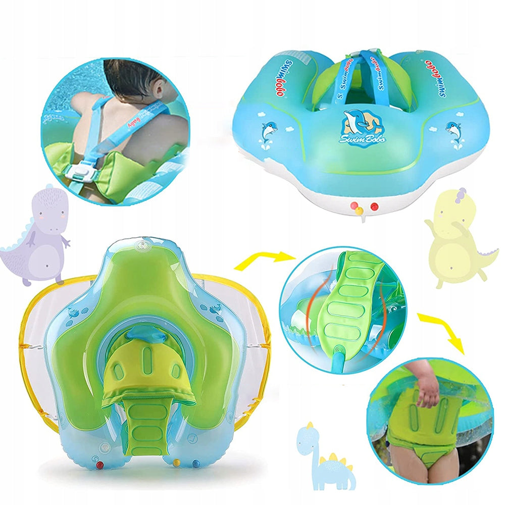 BABY INFLATABLE SWIMMING WHEEL WITH SUN VISOR Brand MEMFLOW