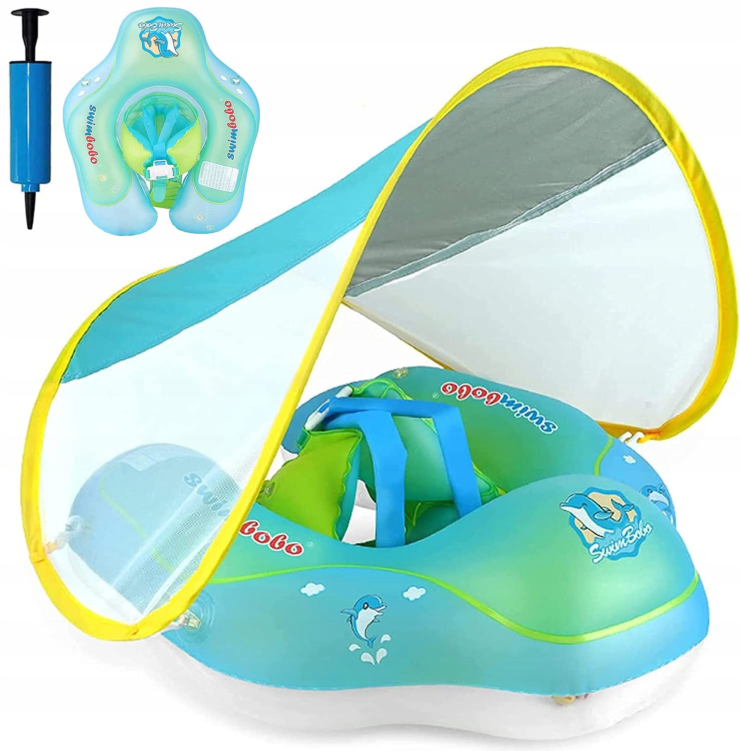 BABY INFLATABLE SWIMMING WHEEL WITH SUN VISOR