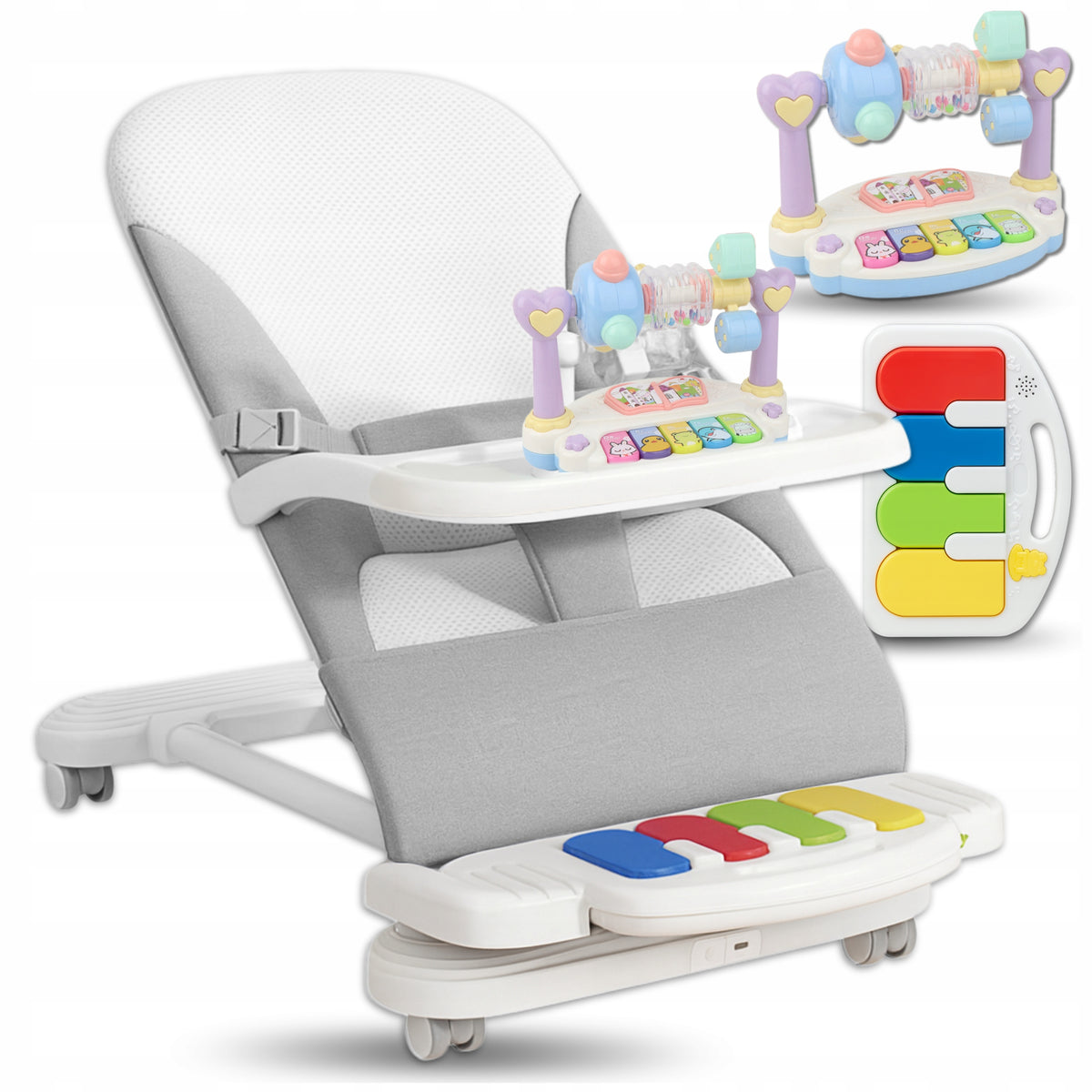 BABY LOUNGER ROCKER FOLDING NICEKIDS + PIANO TOYS EDU