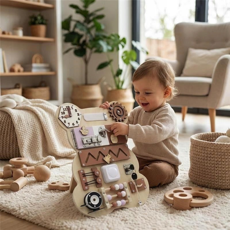BABY MIX SENSORY MANIPULATION BOARD MONTESSORI PANEL BEAR Brand Baby Mix