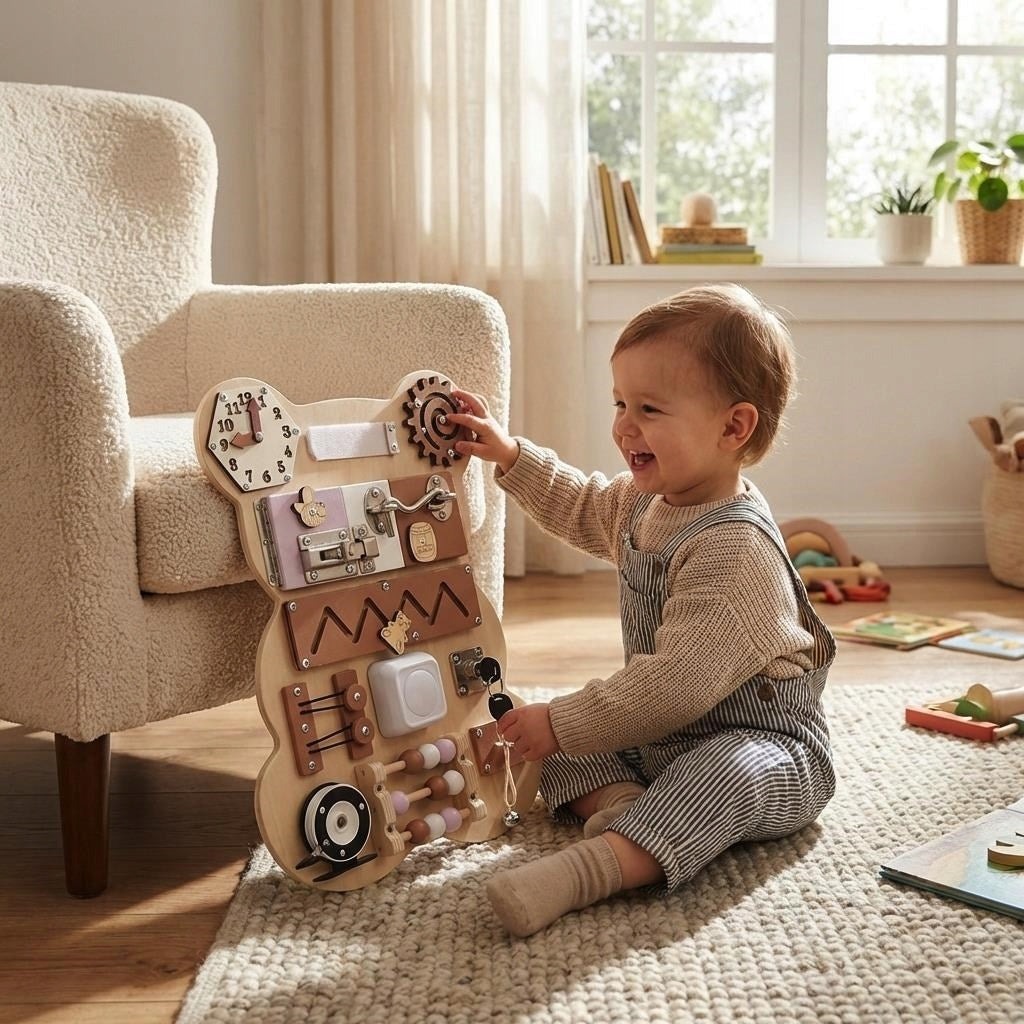 BABY MIX SENSORY MANIPULATION BOARD MONTESSORI PANEL BEAR Manufacturer code 59332