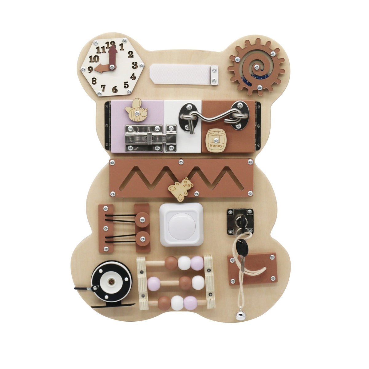 BABY MIX SENSORY MANIPULATION BOARD MONTESSORI PANEL BEAR