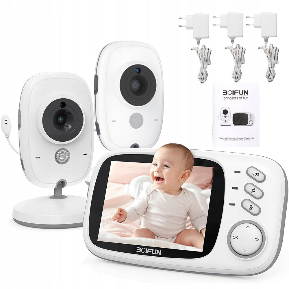 BABY MONITOR 2 LIVE CAMERA LCD 3.2" 1000mah + ROTARY HOLDER