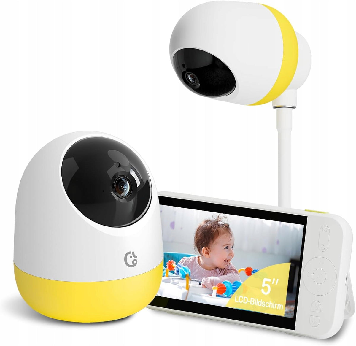 BABY MONITOR 2K UHD 5" Without Wi-Fi, Zoom 5x, 360, 6000mAh, SD 32GB