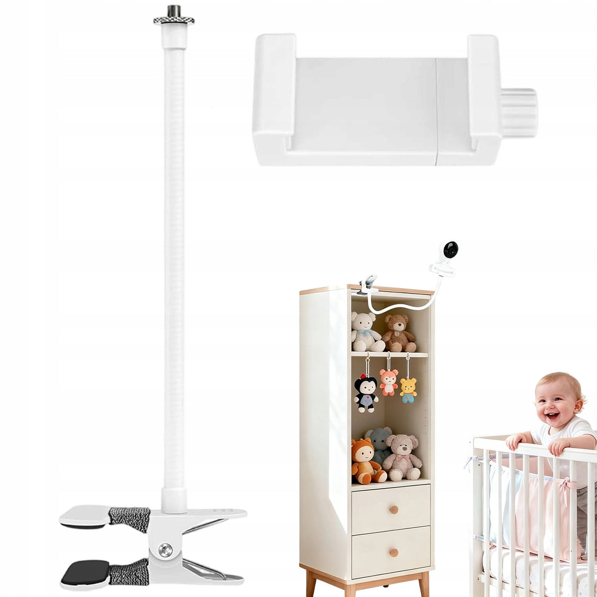 BABY MONITOR BASE 40CM WHITE 1/4" FOR MOMCOZY