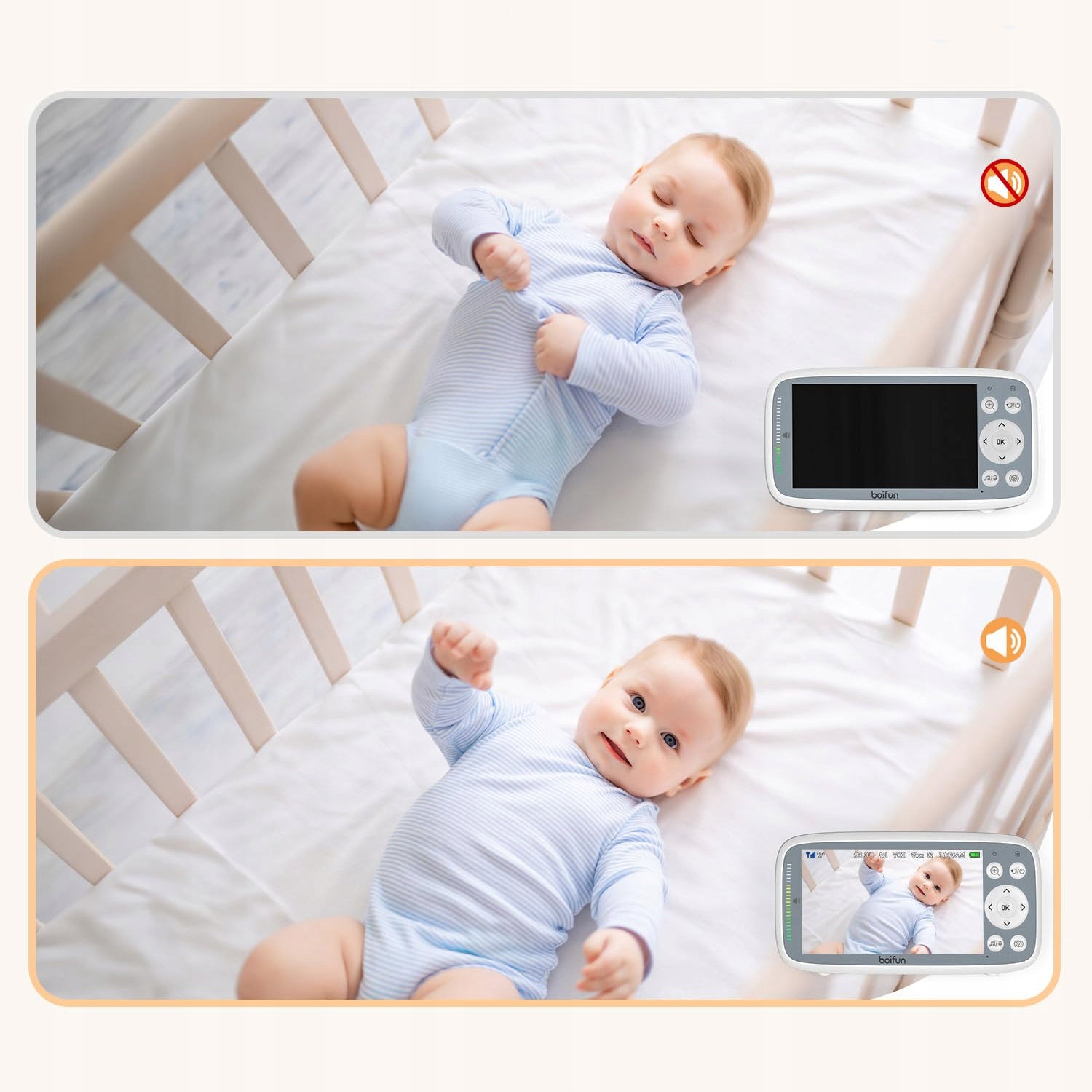 BABY MONITOR ELECTRONIC CAMERA 1080P 4'' IPS LCD FOR NIGHT VOX + ROTARY HANDLE Medical device no
