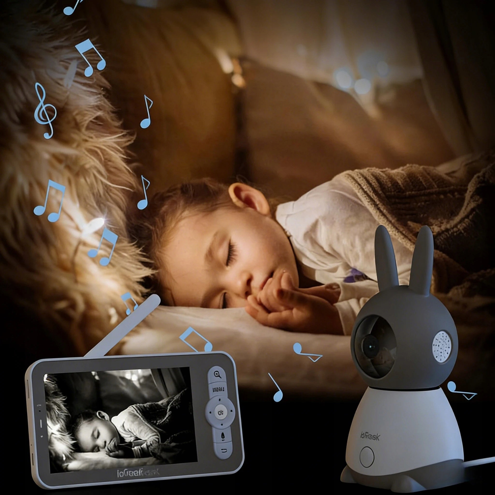 BABY MONITOR ELECTRONIC HD ROTATING CAMERA FOR BABY Room 300M HOLDER Medical device no