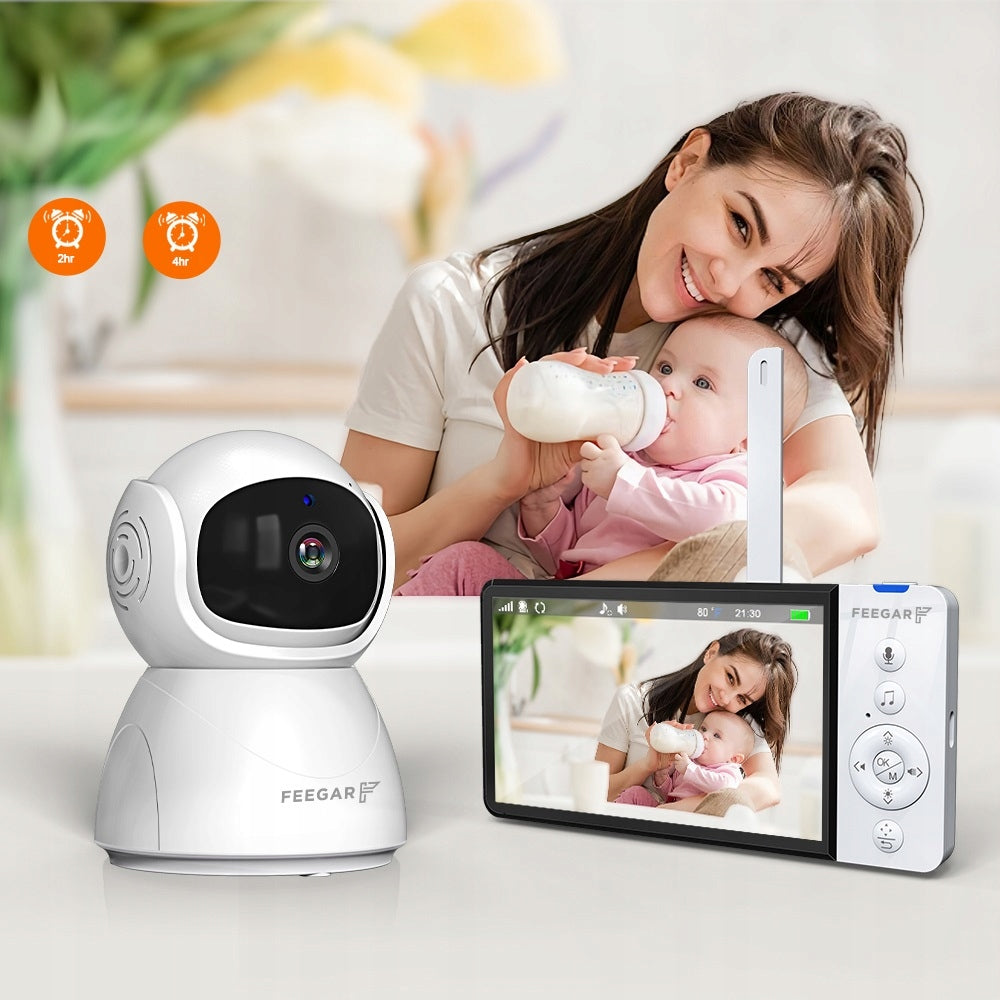 BABY MONITOR Feegar LCD ROTATING CAMERA 5'' 5000mAh ZOOM Recording Manufacturer code 5904610880395