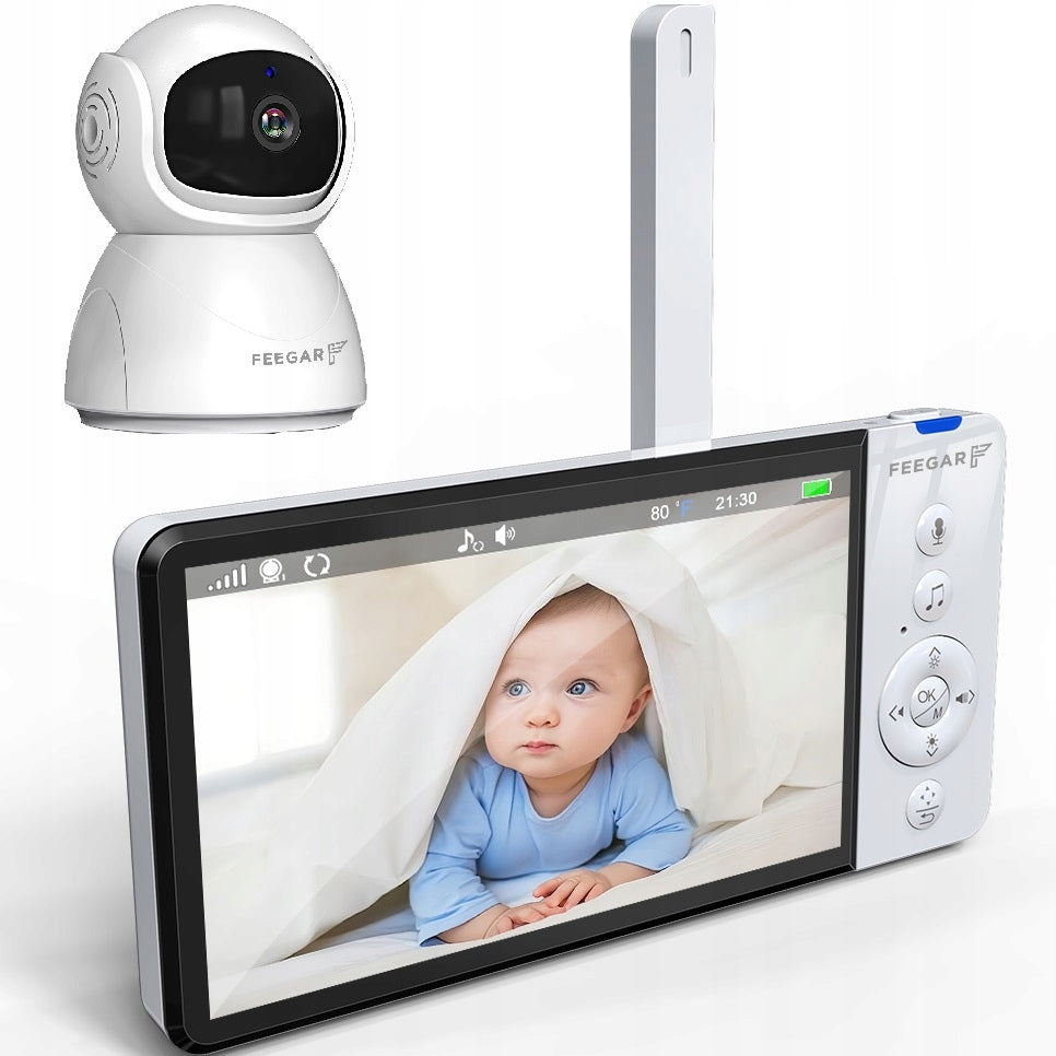 BABY MONITOR Feegar LCD ROTATING CAMERA 5'' 5000mAh ZOOM Recording Packaging status original