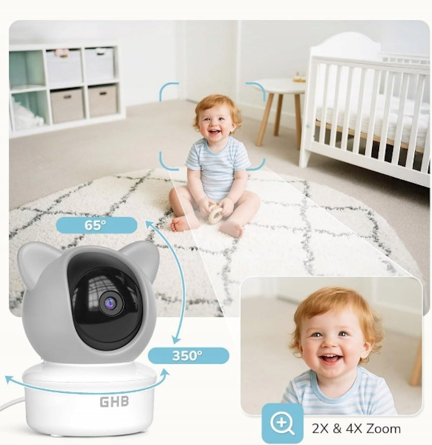 BABY MONITOR GHB ROTARY CAMERA 2K WiFi MONITOR 5" IPS 3000mAh Packaging status original