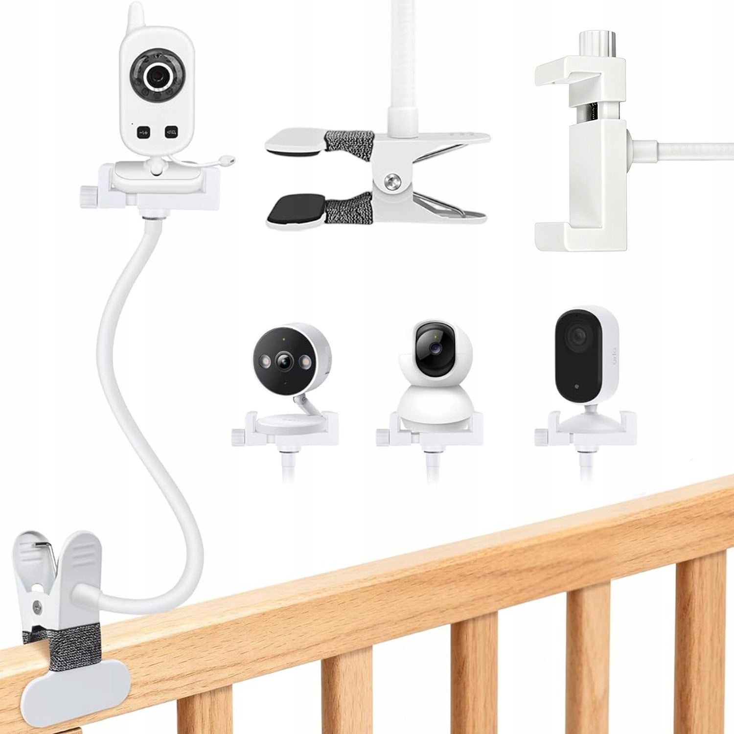 BABY MONITORING ADJUSTABLE HOLDER 40CM WHITE 1/4" FLEXIBLE