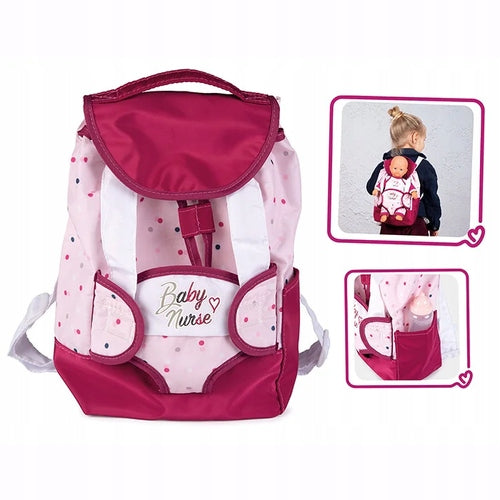 BABY NURSE BACKPACK CARRIER FOR DOLL 3+ SMOBY 220364