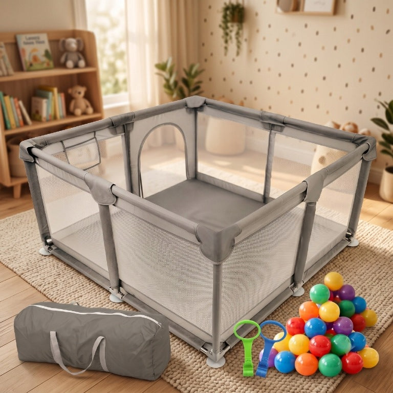 BABY PLAYPEN 126X126 DRY POOL SQUARE TOYS FOLDING + BALLS BAG Manufacturer code 1595 składany turystyczny pokrowiec