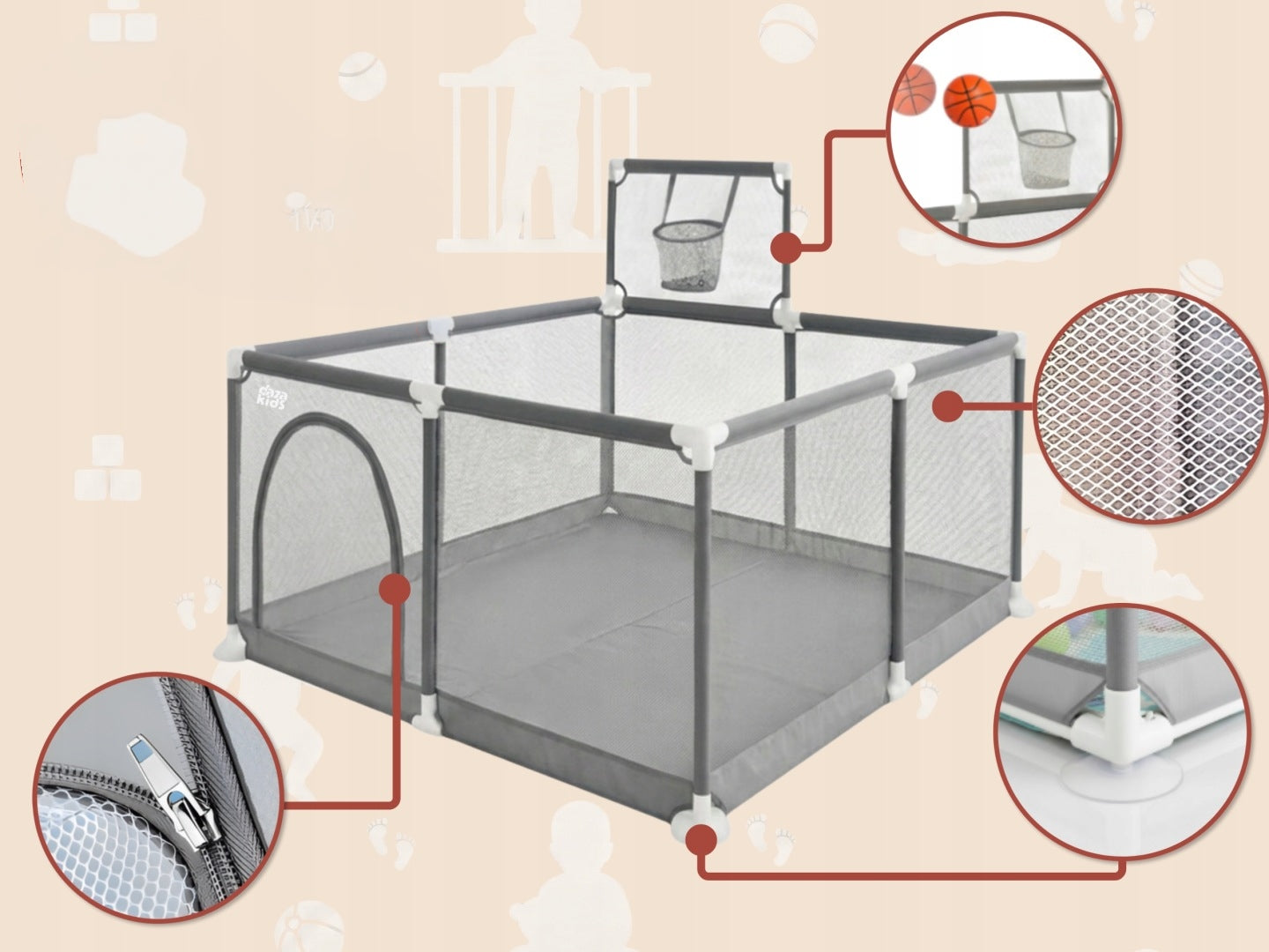 BABY PLAYPEN 126x126 BAG SOFT BASKETBALL MAT BALLS Manufacturer code DS-I-0001