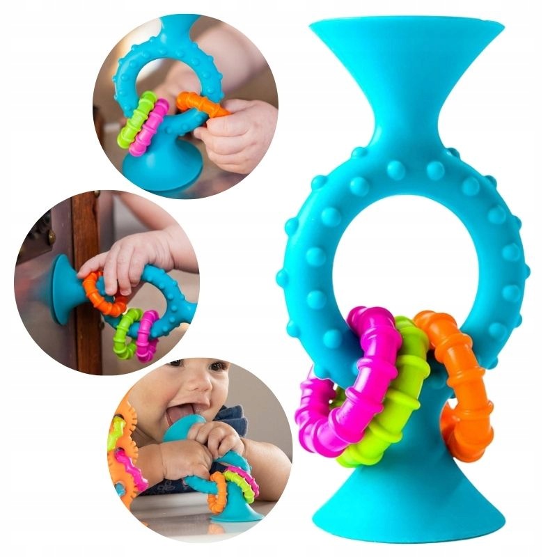 BABY RATTLE TEETHER SENSORY TOY FOR CHILDREN WITH SUCTION CUP
