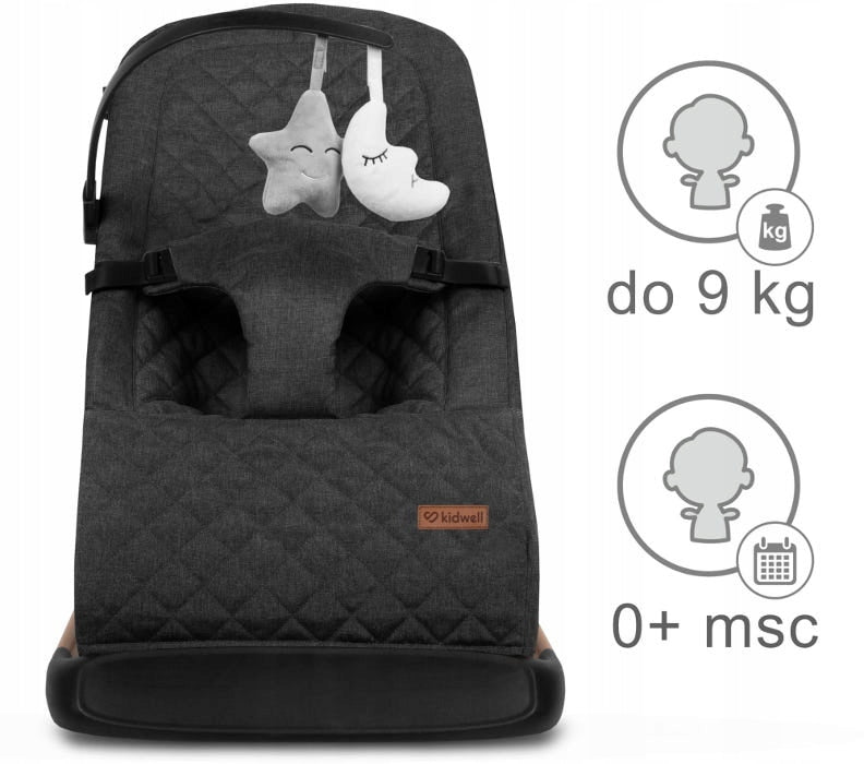 BABY ROCKER LOUNGER 2in1 KIDWELL LARO BLACK/WOODEN FOLDING EAN (GTIN) 5901130099498