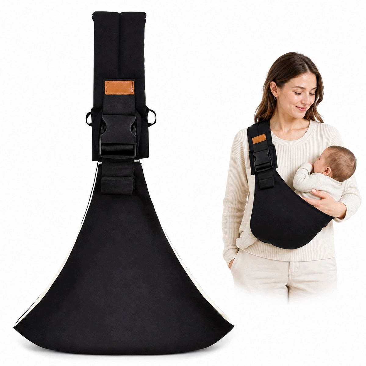 BABY SIDE CARRIER ADJUSTABLE WITH BUCKLE UP TO 15 KG BLACK
