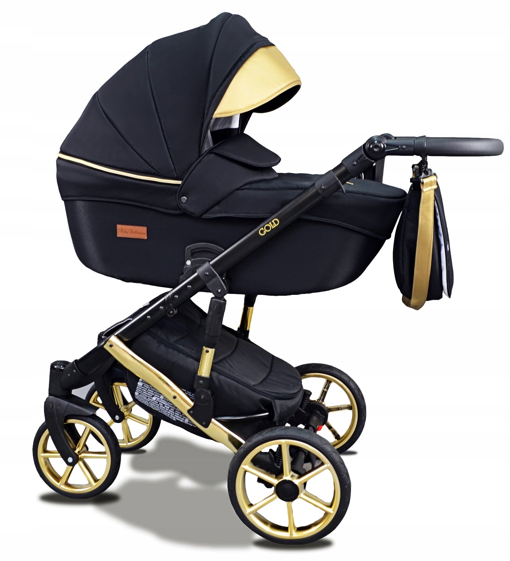 BABY STROLLER 3in1 PREMIUM Gold Student Gold Multifunctional + Accessories + Packaging status original