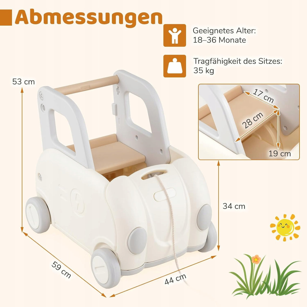 BABY STROLLER FOLDING SEAT TOY BOX Kid's age 0＋