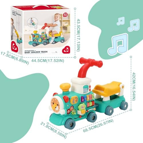 BABY WALKER 5 IN 1 TRAIN WOODEN MUSIC FOR LEARNING TO WALK Kid's age 0＋