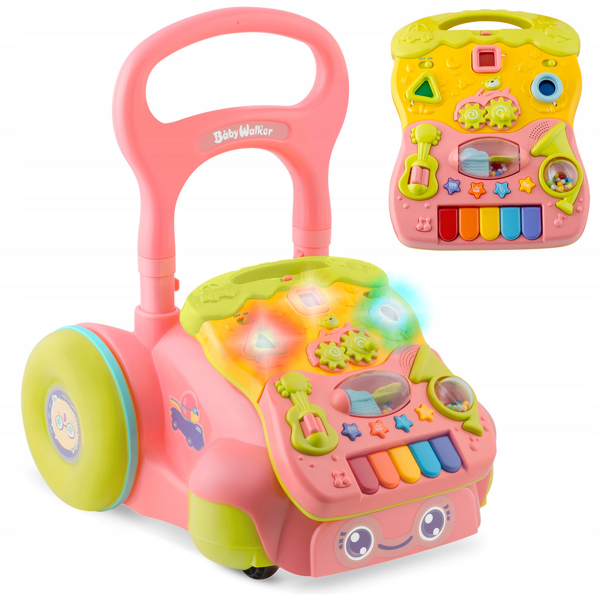 BABY WALKER PUSHER INTERACTIVE EDUCATIONAL BOARD FOR KIDS 2in1
