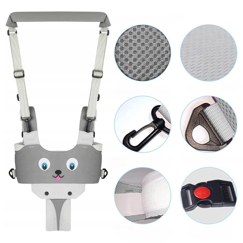 BABY WALKING LEARNING HARNESS ADJUSTABLE SAFE BREATHABLE Color gray