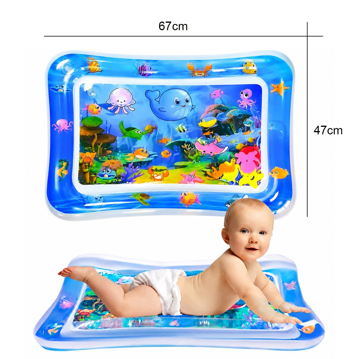 BABY WATER MAT PVC NON-SLIP TEAR RESISTANT BLUE Material plastic