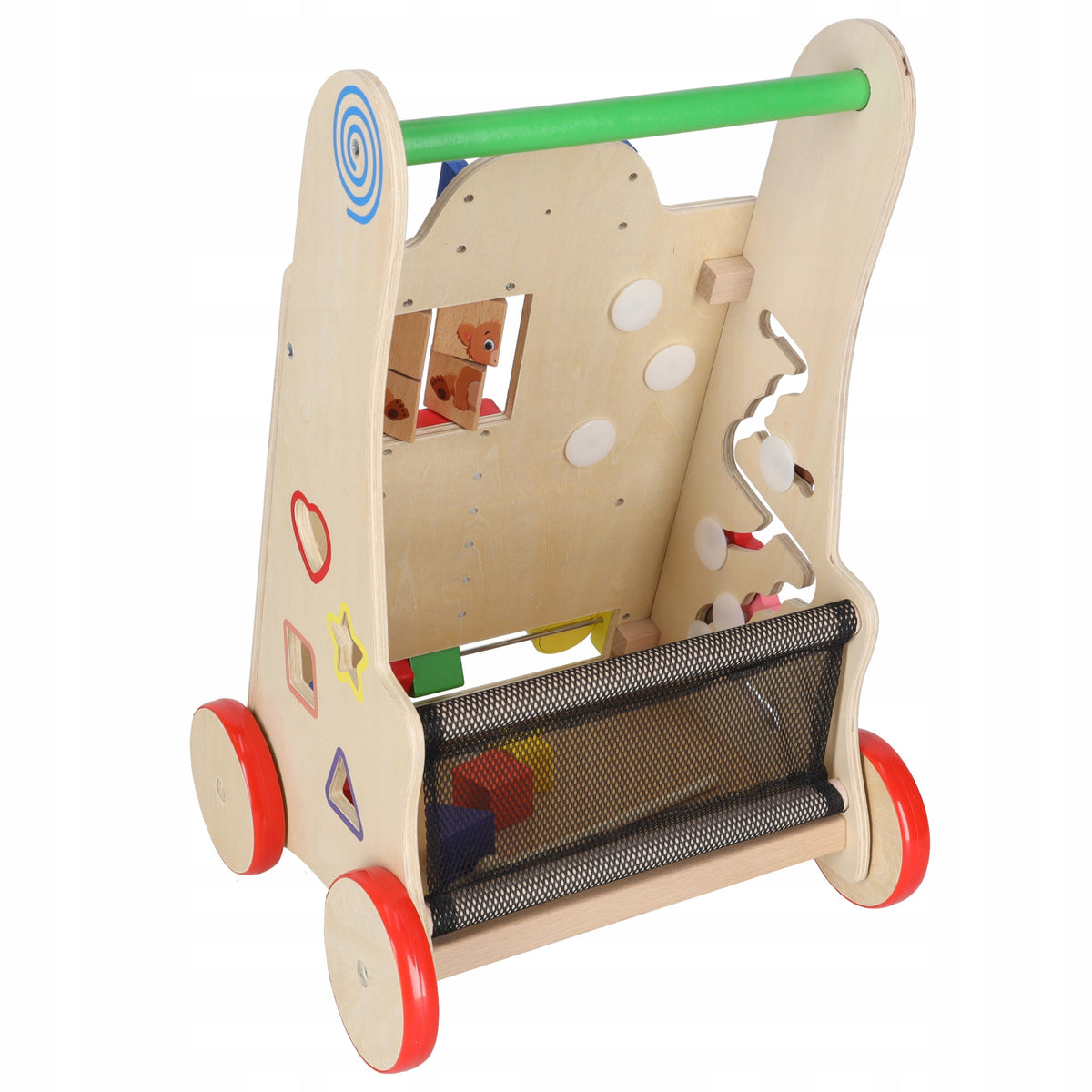 BABY WOODEN PUSHER WALKER 6IN1 EDUCATIONAL MANIPULATION BOARD Kid's age 3＋ years