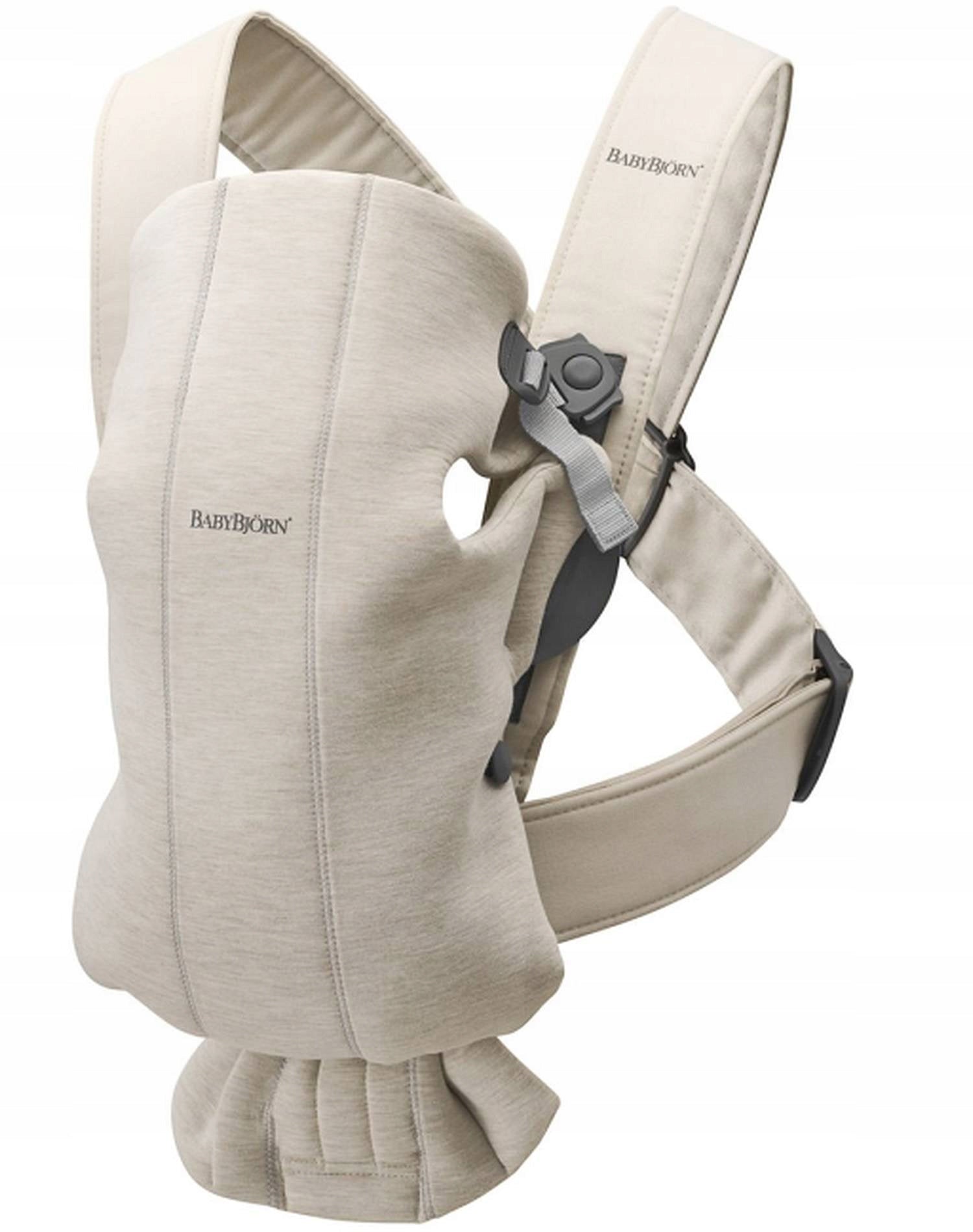 BABYBJORN Mini Jersey 3D soft carrier for newborn light beige