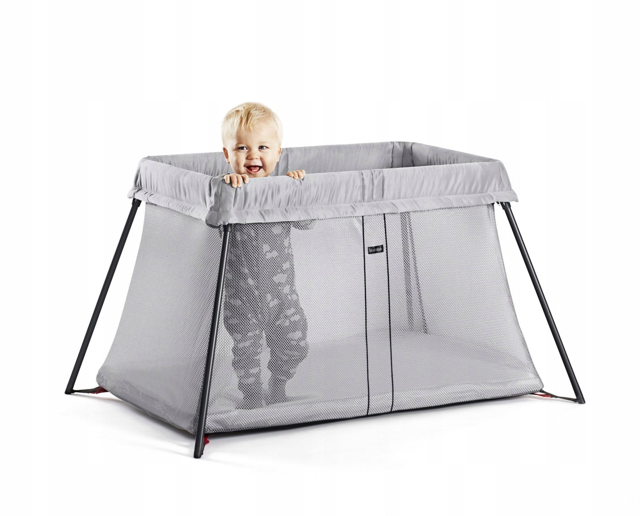 BABYBJORN - travel cot LIGHT - silver + sheet Color silver