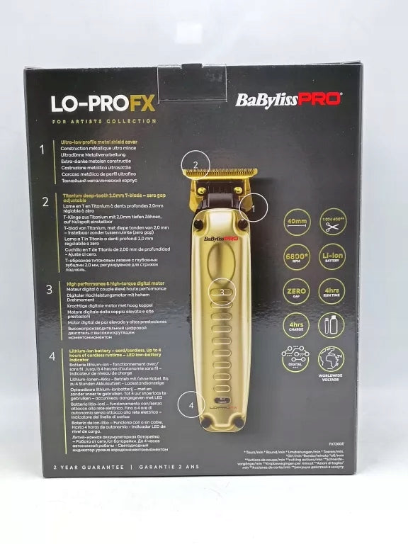 BABYLISS PRO LO-PRO FX726GE GOLD TRIMMER Brand Babyliss Pro