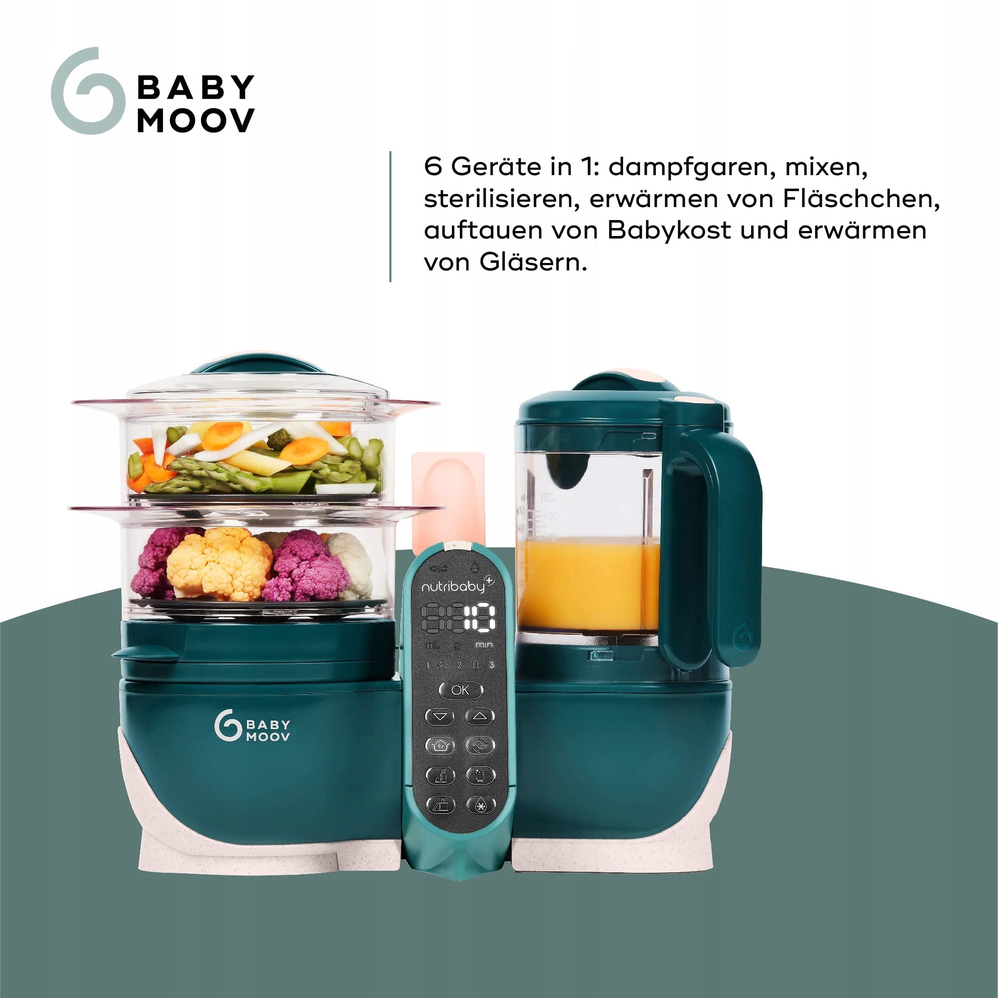 BABYMOOV Nutribaby Plus Green Infant Food Processor 2200ml Dominant color green