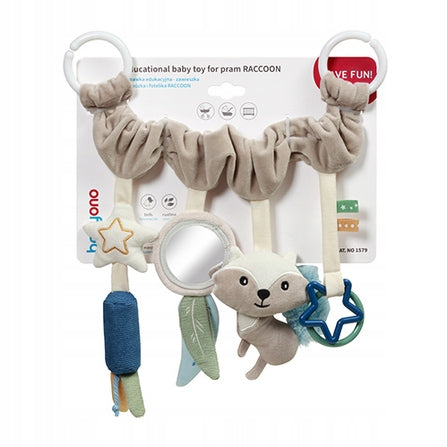 BABYONO EDUCATIONAL TOY PENDANT FOR STROLLER AND CAR SEAT RACCOON Brand Babyono