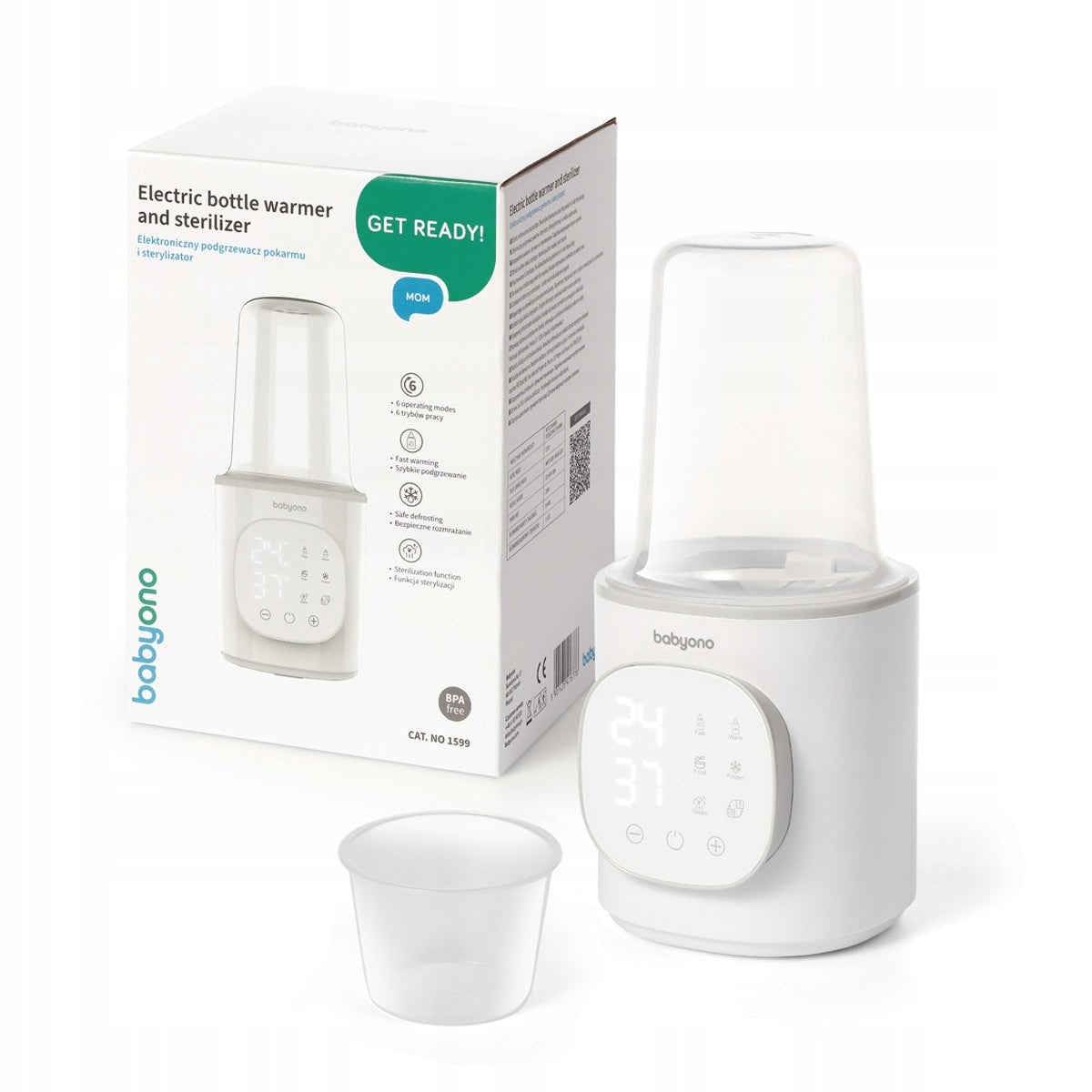 BABYONO ELECTRONIC MILK HEATER STERILIZER TOUCH PANEL 6in1 Packaging status original