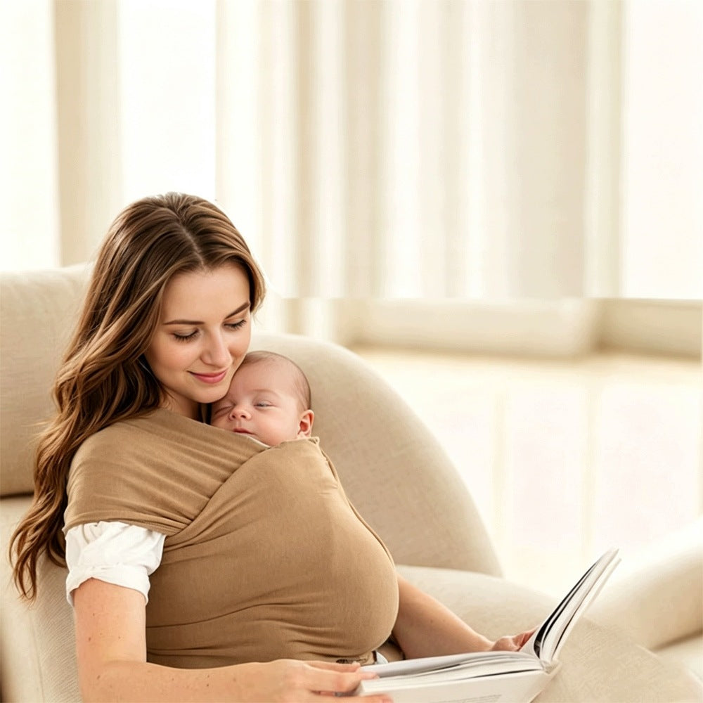 BABYWEARING SCARF MATERIAL CARRIER UP TO 20KG FOR PARENT Color shades of brown and beige